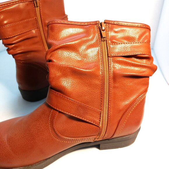 Ladies Brown Ankle Boots size 8 zip up - Picture 5 of 9